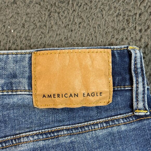 American Eagle Jeans Mens 30x34 Blue Athletic Fit Stretch Dark Wash Denim Pants - Picture 8 of 14